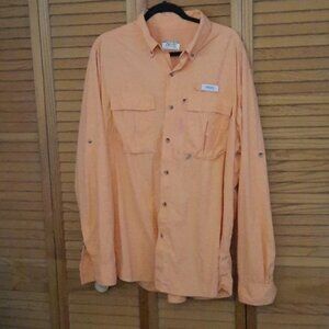 Gander Mountain Guide Series Peach Vented Hunting Fishing Shirt Size XL